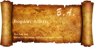 Bogdán Albin névjegykártya