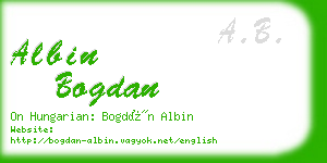 albin bogdan business card